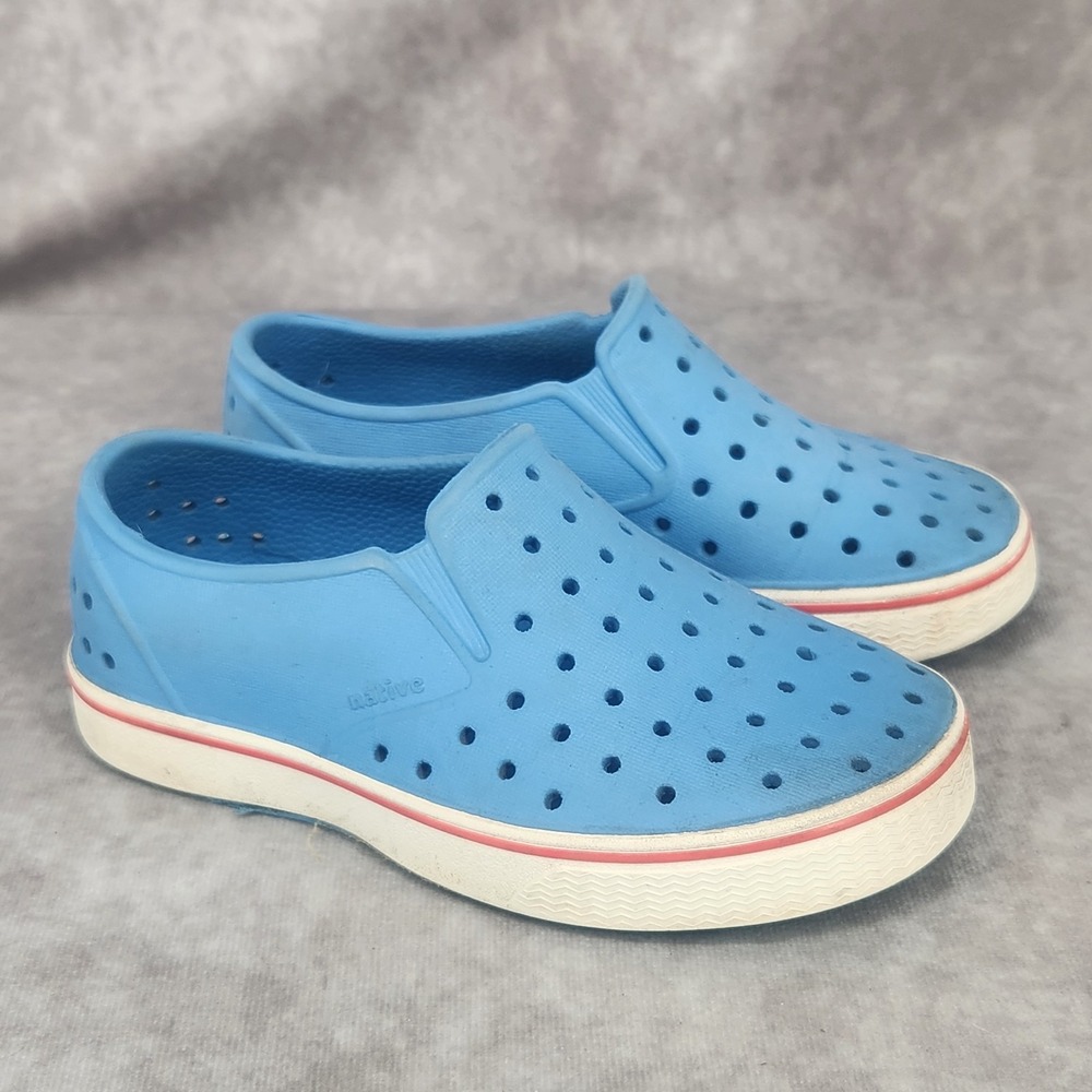 Native Toddler Kids Shoes C10 Miles Light Blue Slip On Waterproof